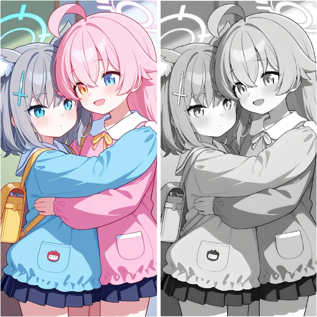 turn anime image to B&W image