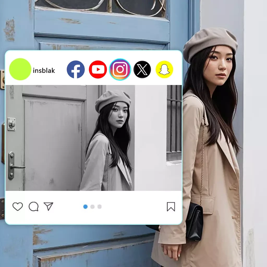 add black & white image to social media