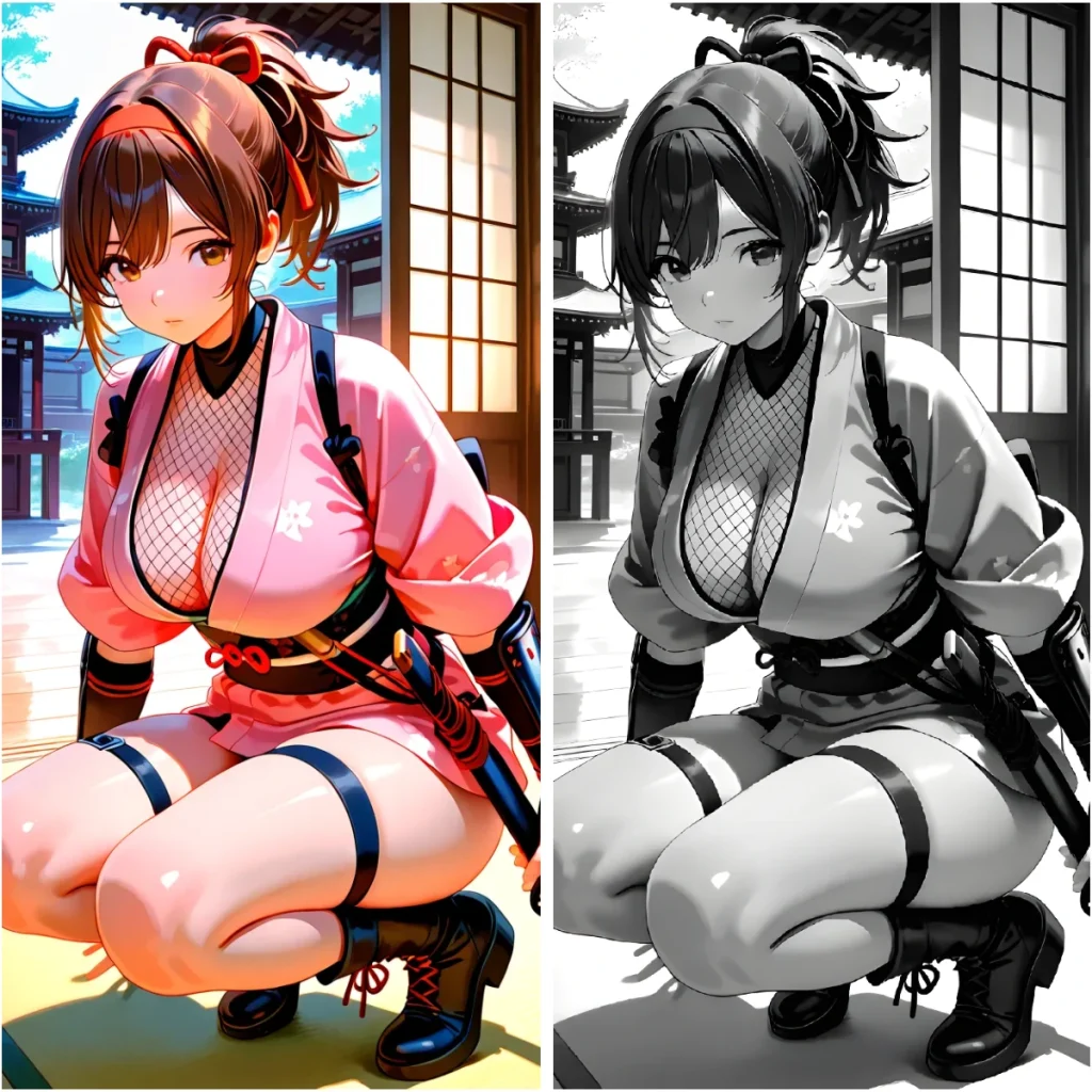 use black and white image to create manga