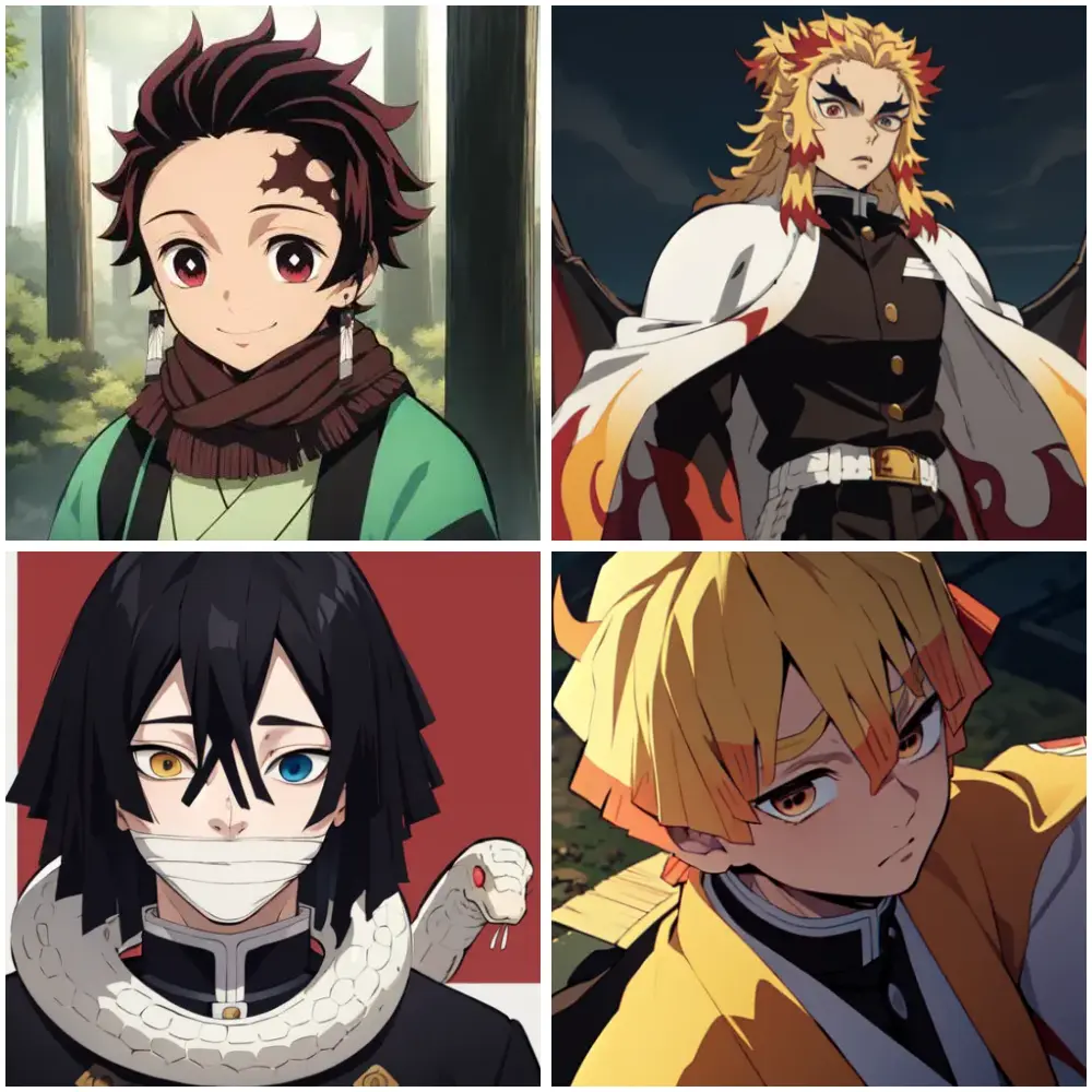 four characters in demon slayer
