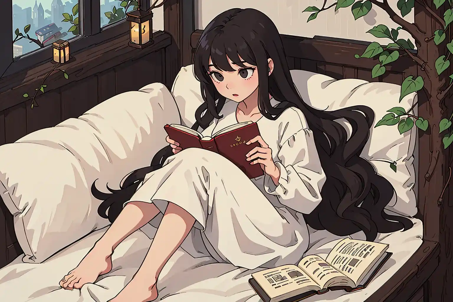 本を読んでいる女の子