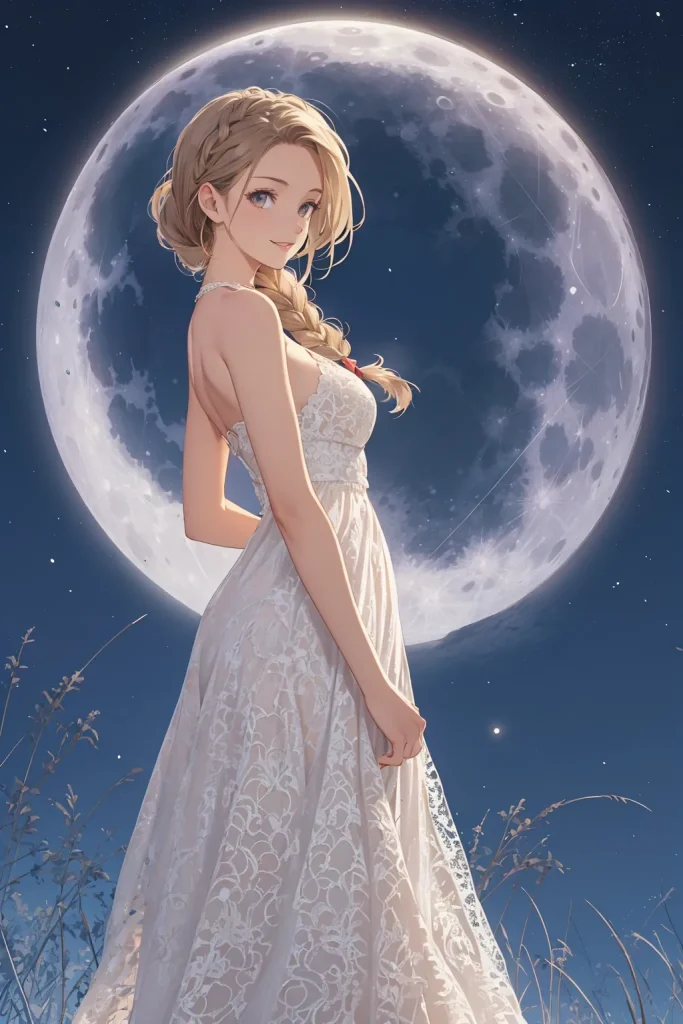 Long-haired bishoujo posing for a photo