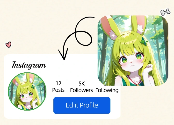 apply my anime avatar to social media