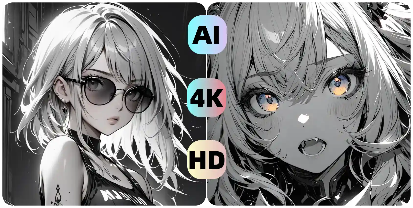 create 4k hd bw anime pfp