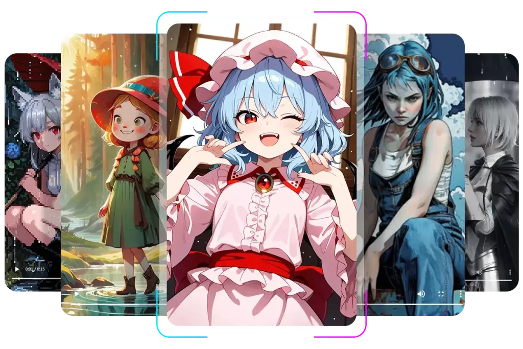 custom video with multiples anime style