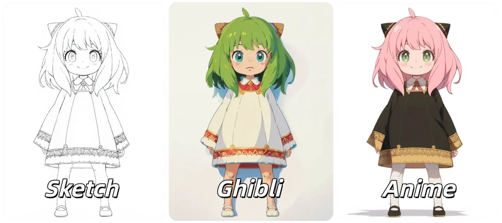 turn sketch to anime or ghibli style