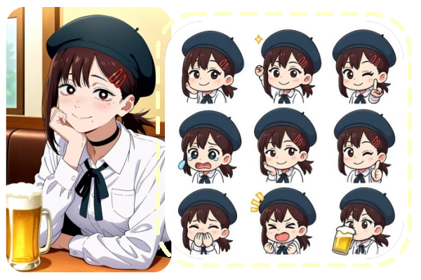 9 style expression chibi sticker