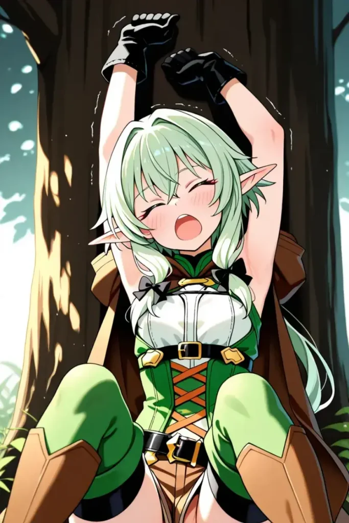 Green-Haired Cute Elf