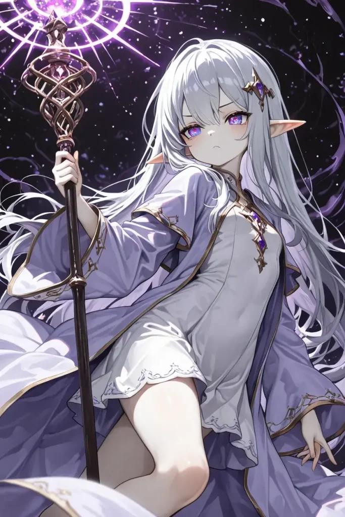 Purple-Haired Tsundere Elf