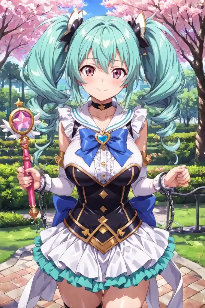 aqua hair magical girl