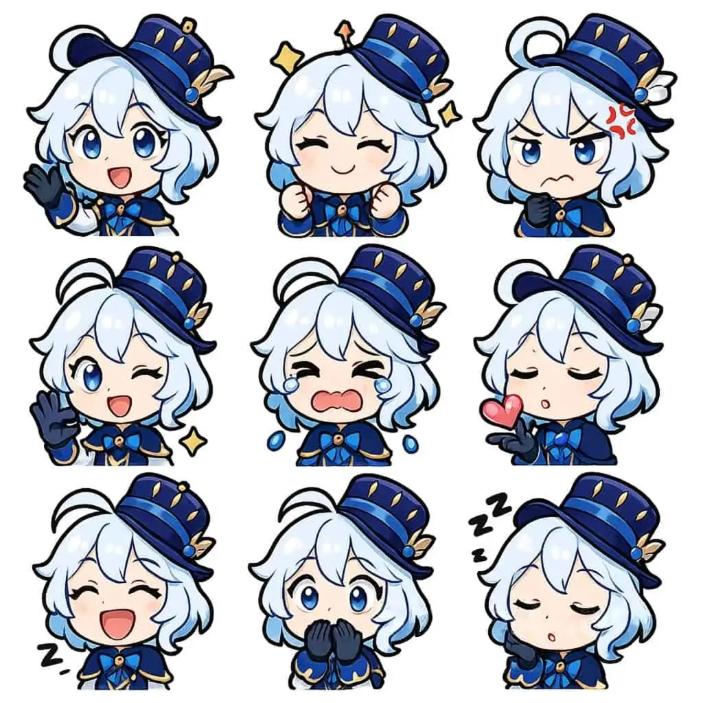 chibi style furina sticker