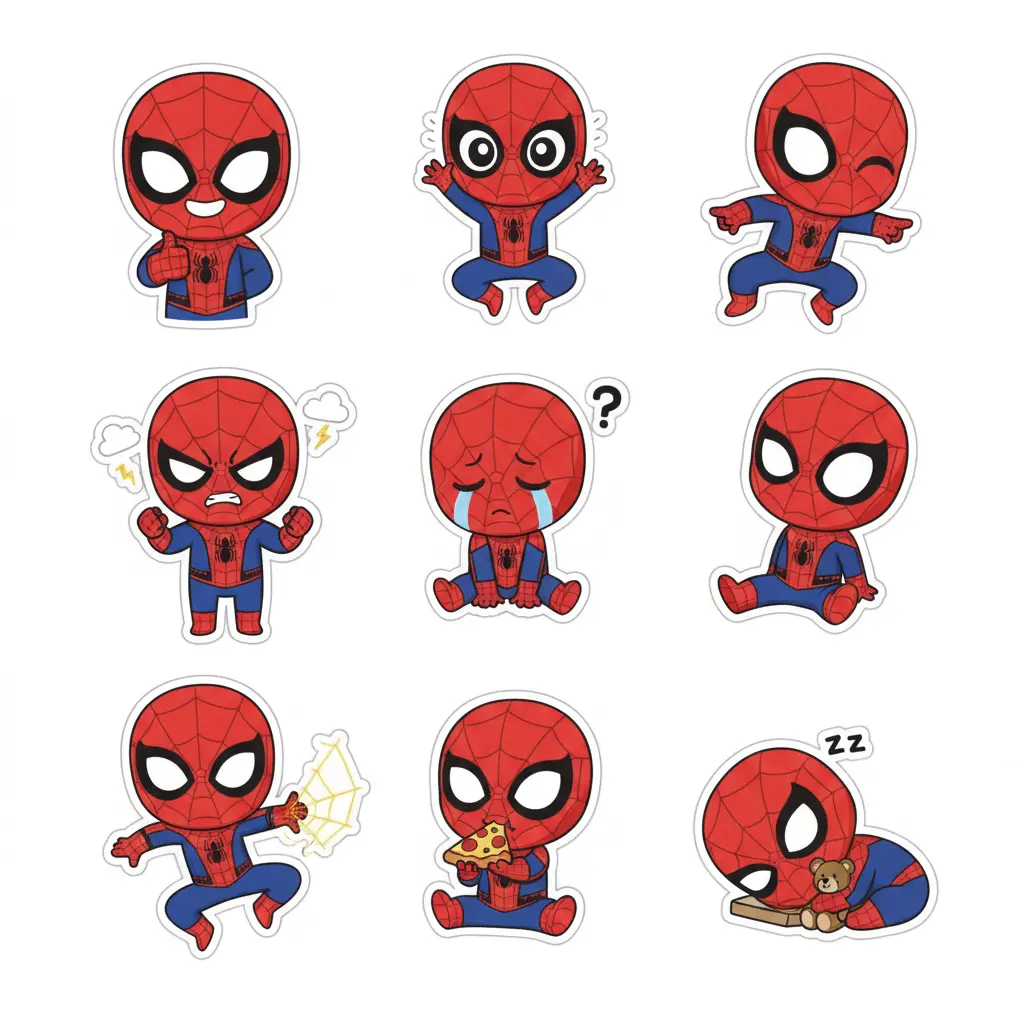 chibi style spider sticker