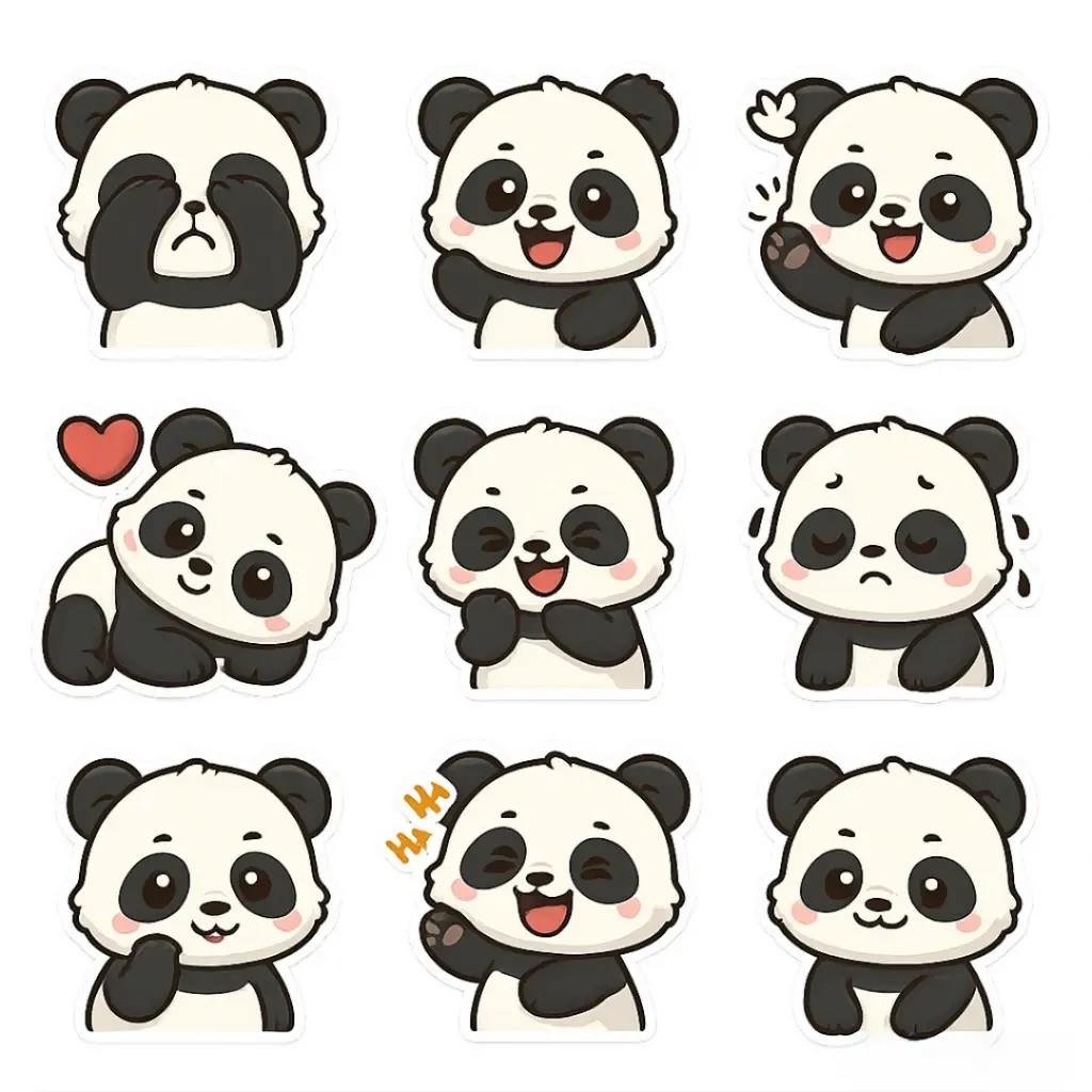 chibi style sticker panda