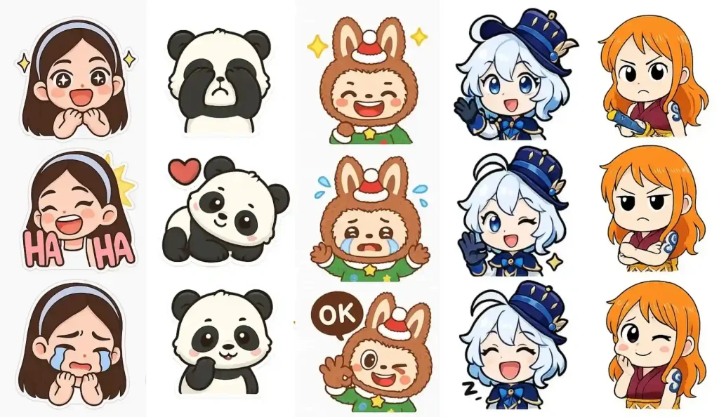 every kind of image style chibi stickers