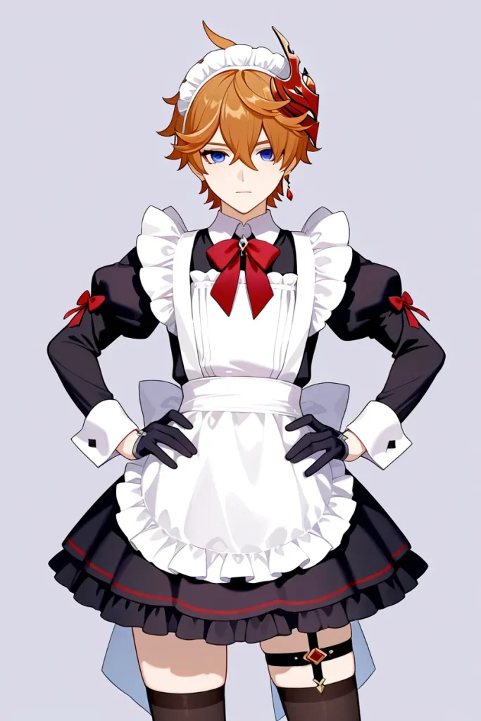Femboy maid character