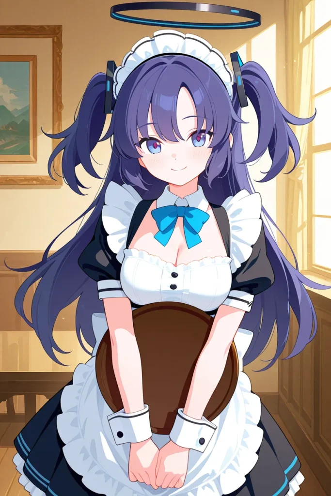 Twin-tailed maid character