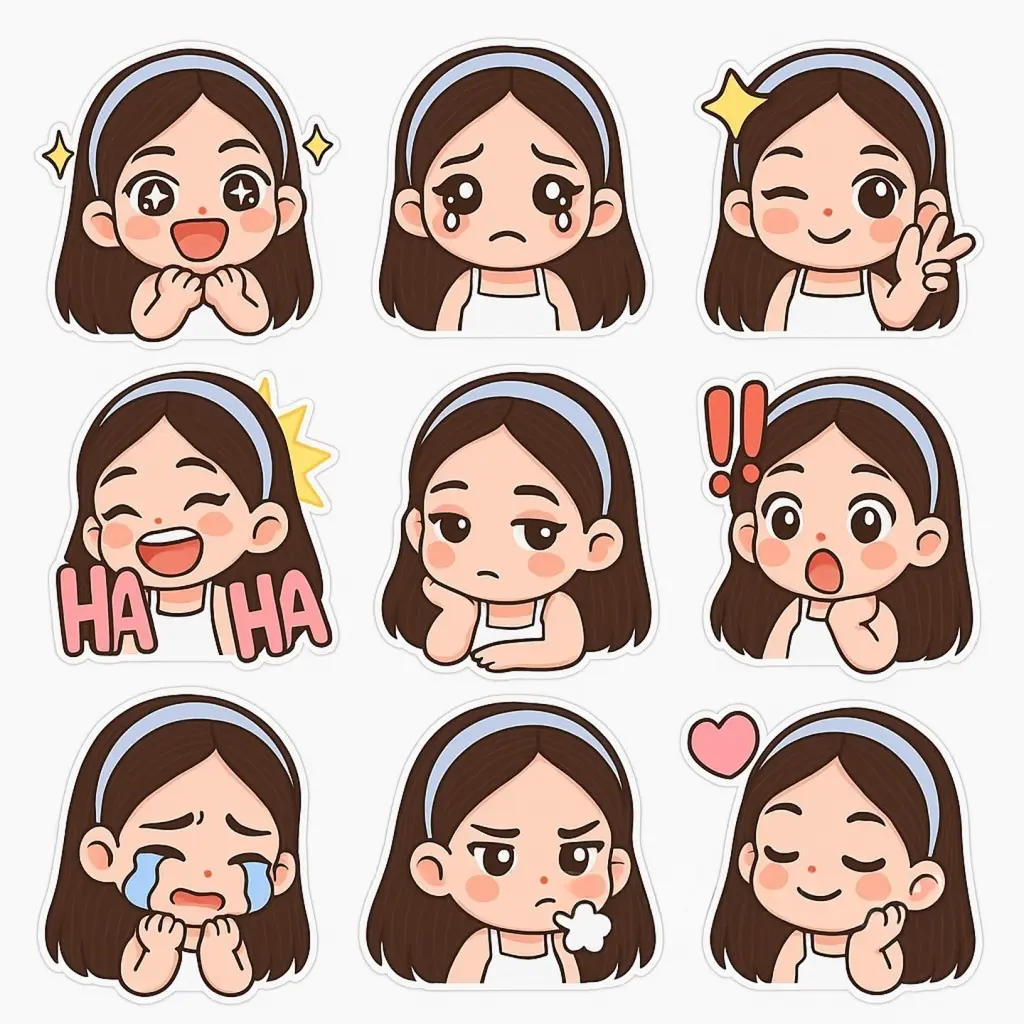 young girl to chibi sticker