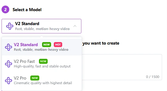 Select a Model for Image-to-Video