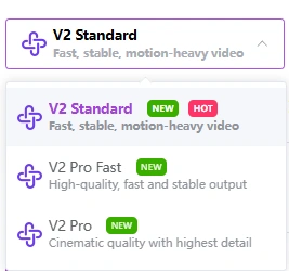 Three Model Types in AniFun AI Image to Video