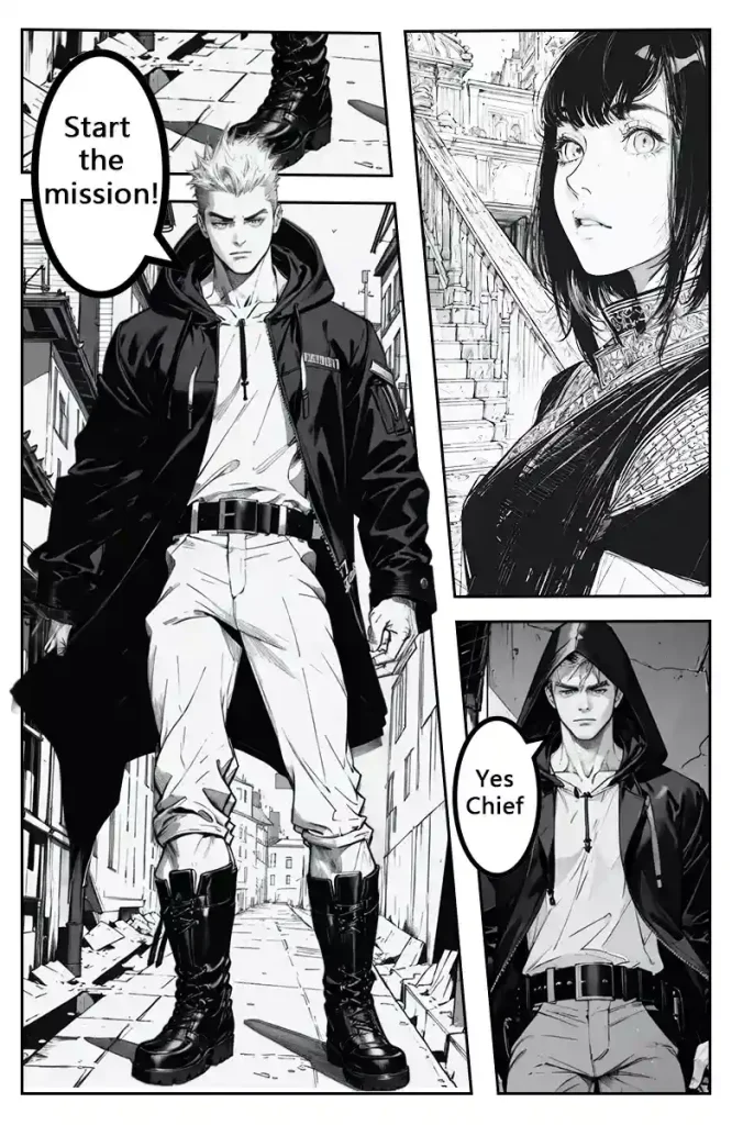 black and white manga