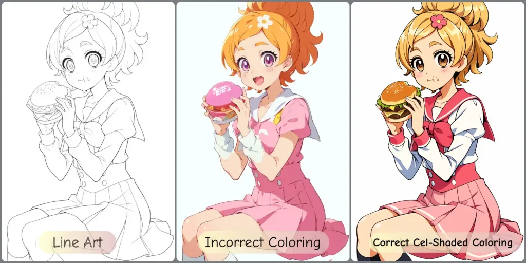 line art coloring result