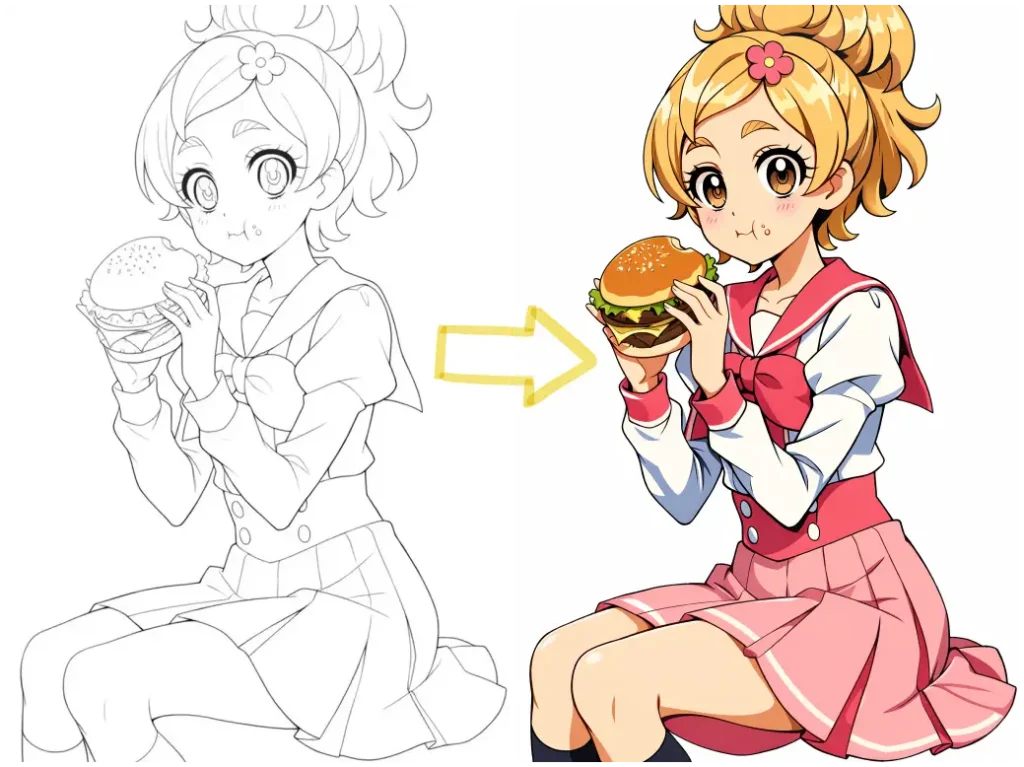 line art to Stronger Shadow Emphasis style