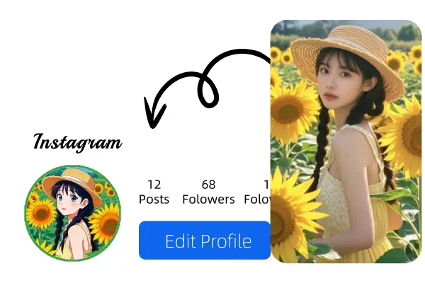 セルフィーをアニメアバターに簡単変換