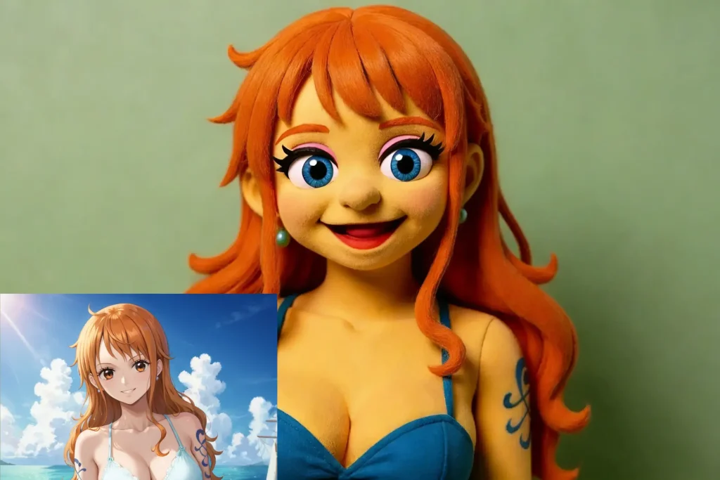 Muppet-style anime character—Nami