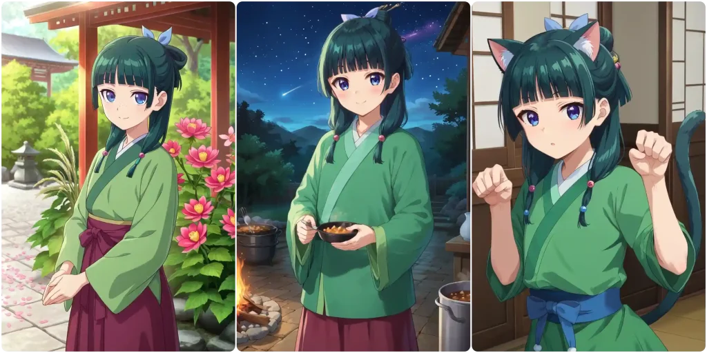 same character in different scenes or settings