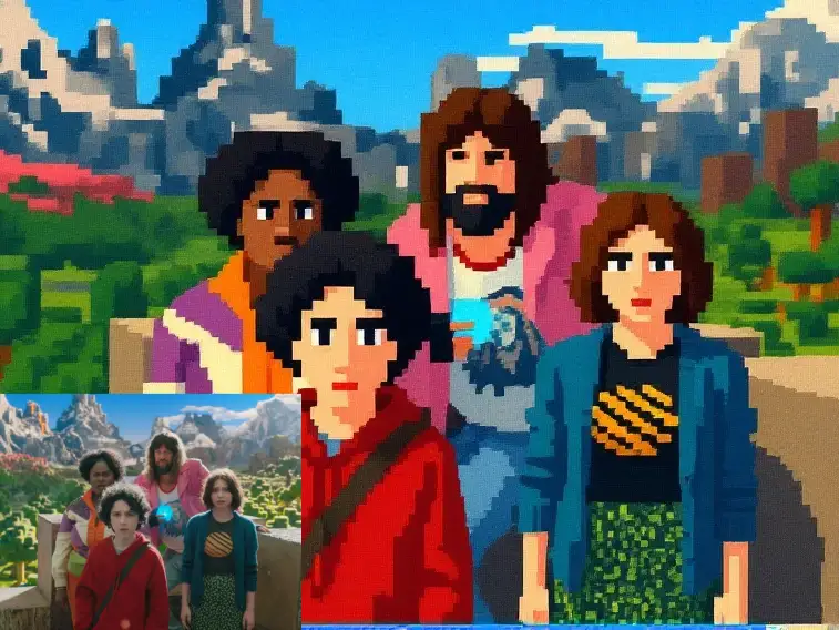 Pixel-style minecraft-cinematic